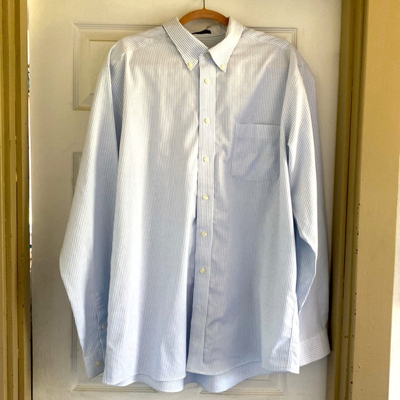 Eddie Bauer Striped Button Down Cotton Dress Shirt XL Tall - Picture 3 of 7
